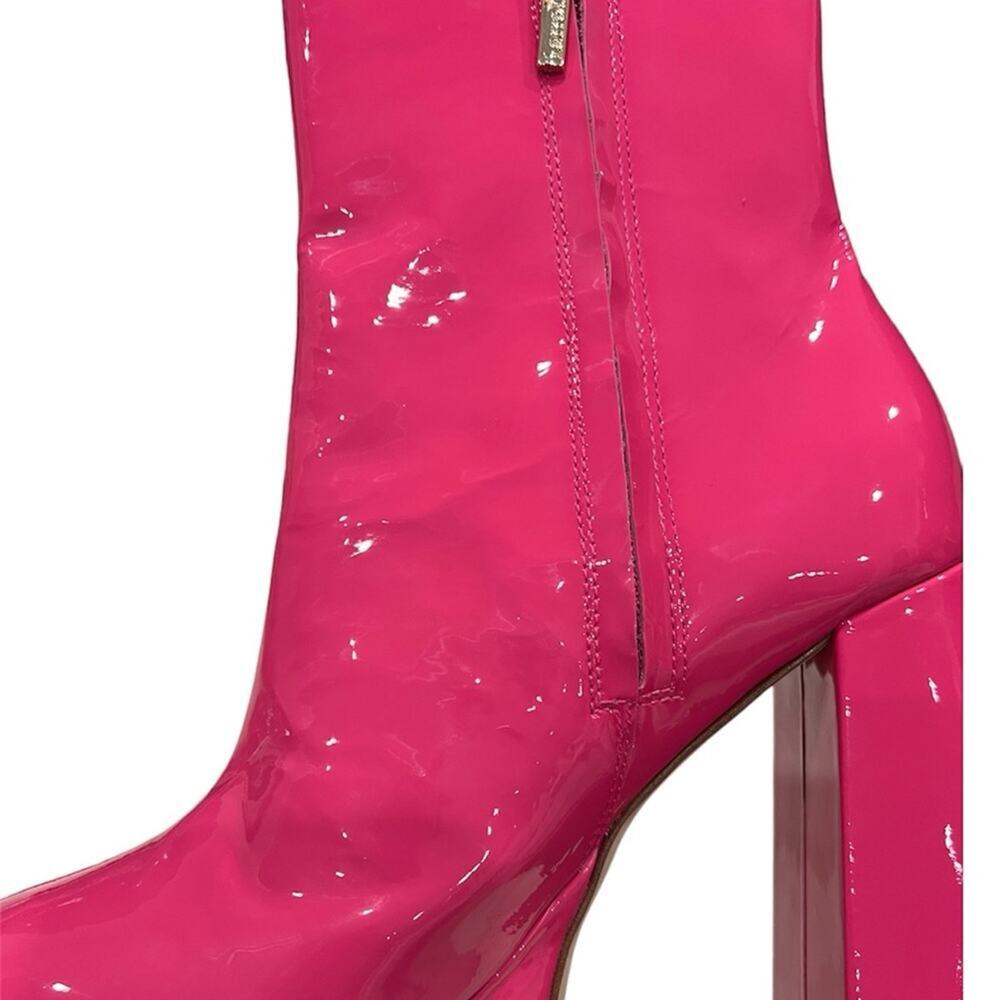 Larroude Dolly Boot in Pink Patent Leather - Picture 6 of 11